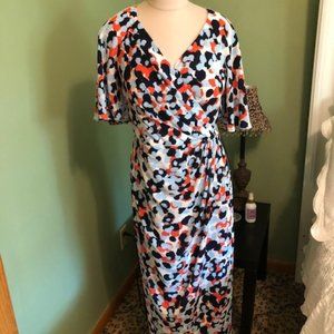 Printed Midi - Faux Wrap Dress